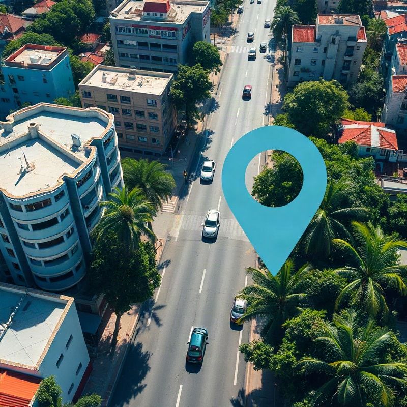 Mapa aéreo da região da Av. Paralela em Salvador