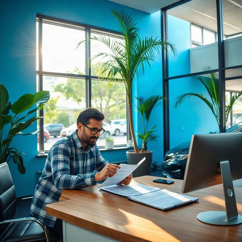 Consultor Stonexforge revisando documentos de financiamento com cliente